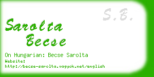 sarolta becse business card